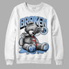 Jordan 5 Retro University Blue DopeSkill Sweatshirt Sick Bear Graphic Streetwear - White 