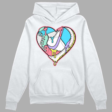 Candy Easter Dunk Low DopeSkill Hoodie Sweatshirt Heart Jordan Graphic - White 