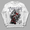 Fire Red 9s DopeSkill Long Sleeve T-Shirt Money Loves Me Graphic - White 