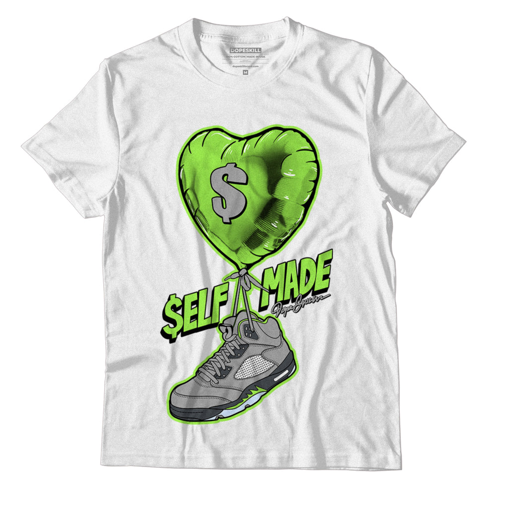 Jordan 5 Green Bean DopeSkill T-Shirt Self Made Graphic - White 