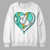 New Emerald 1s DopeSkill Sweatshirt Heart Jordan 1 Graphic - White 