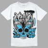 University Blue 13s DopeSkill T-Shirt MOMM Skull Graphic - White