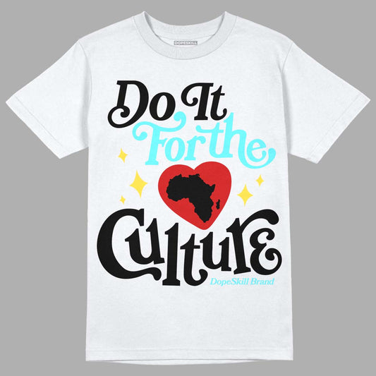 Jordan 5 Aqua DopeSkill T-Shirt Do It For The Culture Graphic Streetwear - White