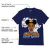 AJ 6 University Blue DopeSkill College Navy T-Shirt Black Queen Graphic