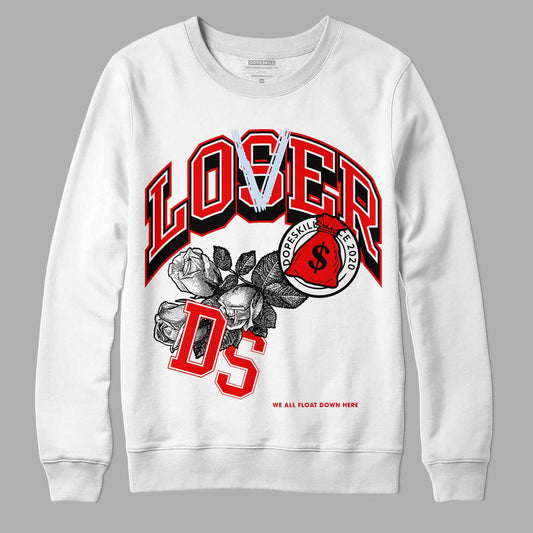 Cherry 11s DopeSkill Sweatshirt Loser Lover Graphic - White