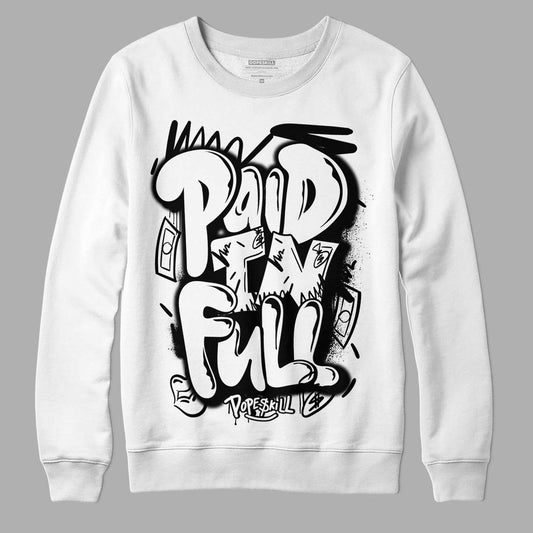 Jordan 1 High 85 Black White DopeSkill Sweatshirt New Paid In Full Graphic Streetwear - White 