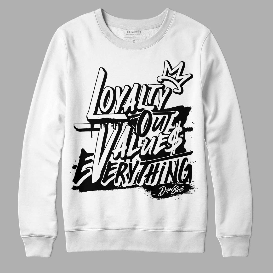 Jordan 1 High 85 Black White DopeSkill Sweatshirt LOVE Graphic Streetwear - White 