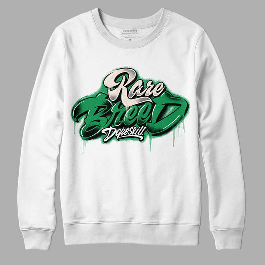 Jordan 2 Retro Lucky Green DopeSkill Sweatshirt Rare Breed Type Graphic Streetwear - White 