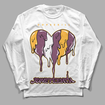 Brotherhood 1s High OG DopeSkill Long Sleeve T-Shirt Juneteenth Heart Graphic - White