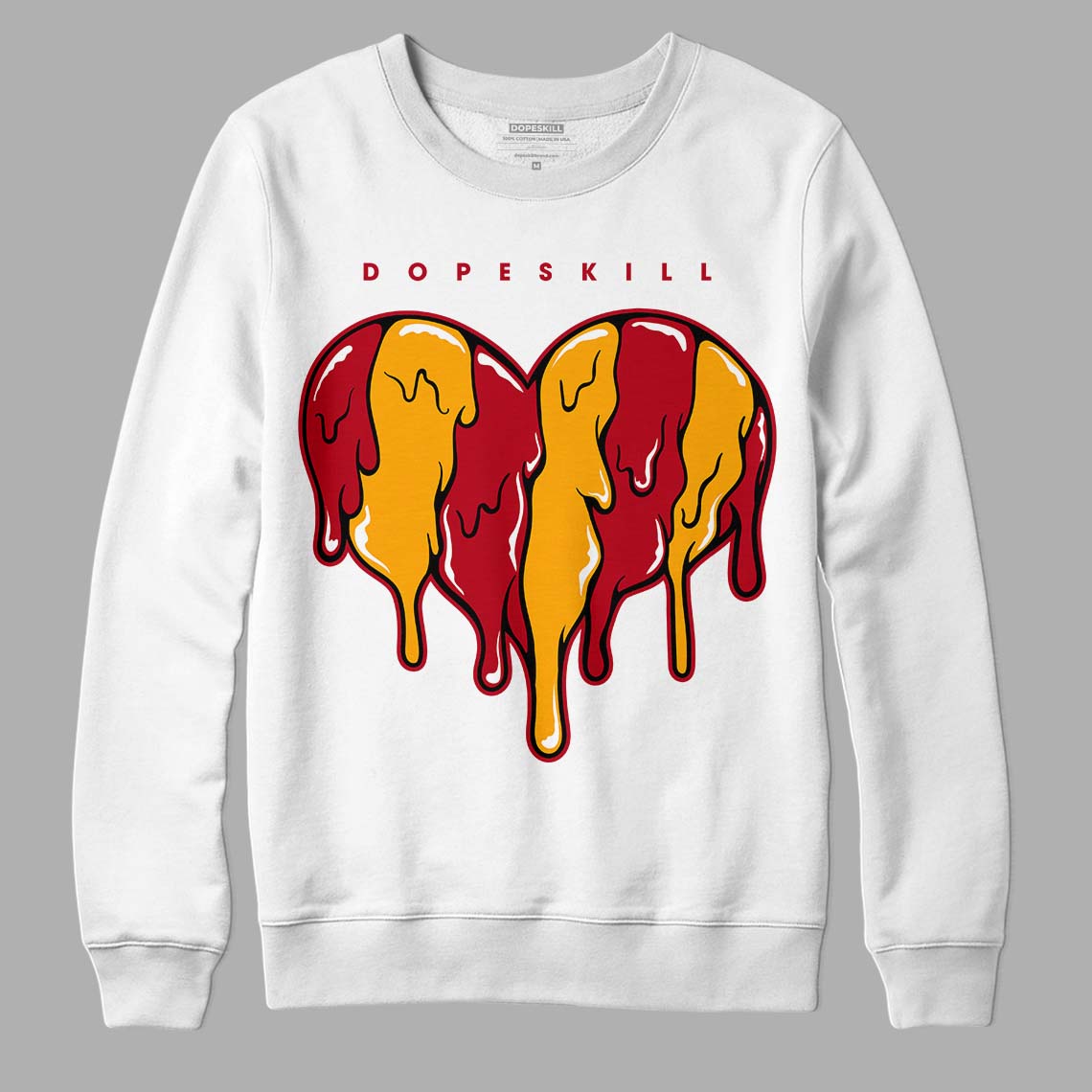 Cardinal 7s DopeSkill Sweatshirt Slime Drip Heart Graphic - White 