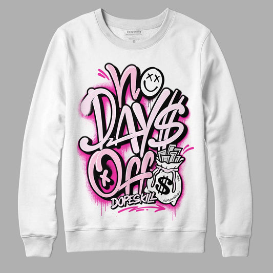 Triple Pink Dunk Low DopeSkill Sweatshirt No Days Off Graphic - White 