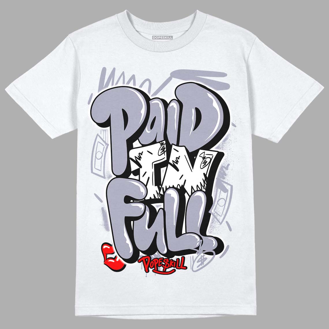 Jordan 13 Retro 'Black Flint' DopeSkill T-Shirt New Paid In Full Graphic Streetwear - White