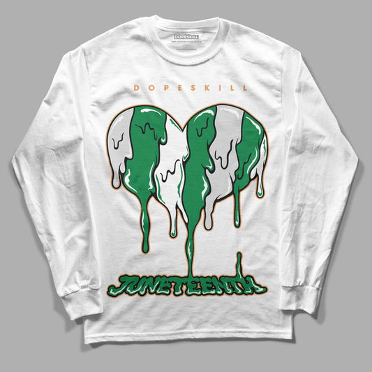 Nike SB x Jordan 4 “Pine Green” DopeSkill Long Sleeve T-Shirt Juneteenth Heart Graphic Streetwear - White