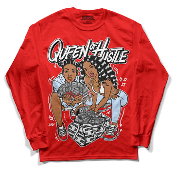 Cherry 11s DopeSkill Varsity Red Long Sleeve T-Shirt Queen Of Hustle Graphic