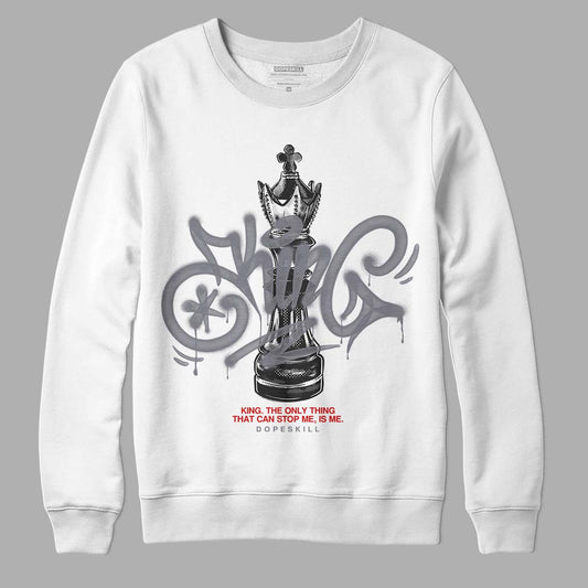 Jordan 9 Retro Fire Red DopeSkill Sweatshirt King Chess Graphic Streetwear - WHite