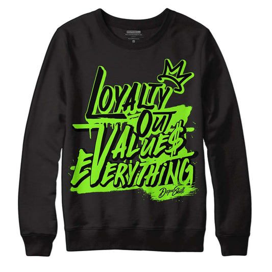 Neon Green Collection DopeSkill Sweatshirt LOVE Graphic - Black