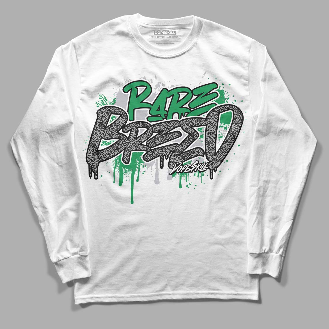  Jordan 3 WMNS “Lucky Green” DopeSkill Long Sleeve T-Shirt Rare Breed Graphic Streetwear - White