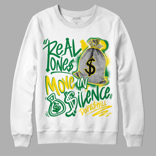 Dunk Low Reverse Brazil DopeSkill Sweatshirt Real Ones Move In Silence Graphic - White