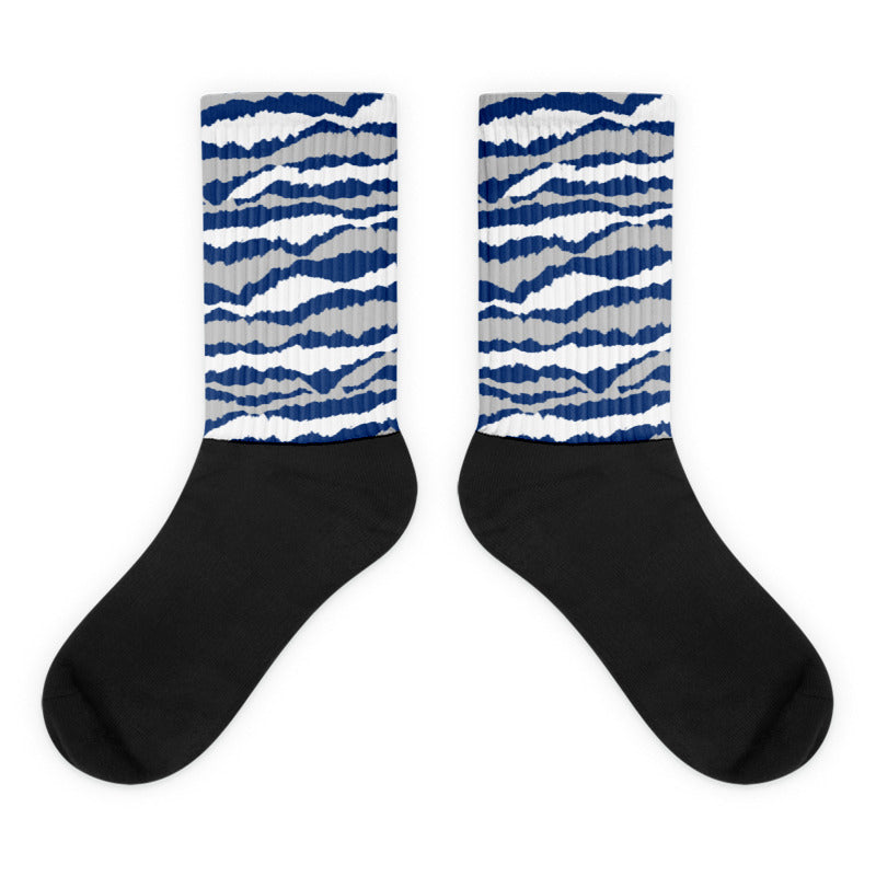 Abstract Tiger Sublimated Socks Match Jordan 13 French Blue