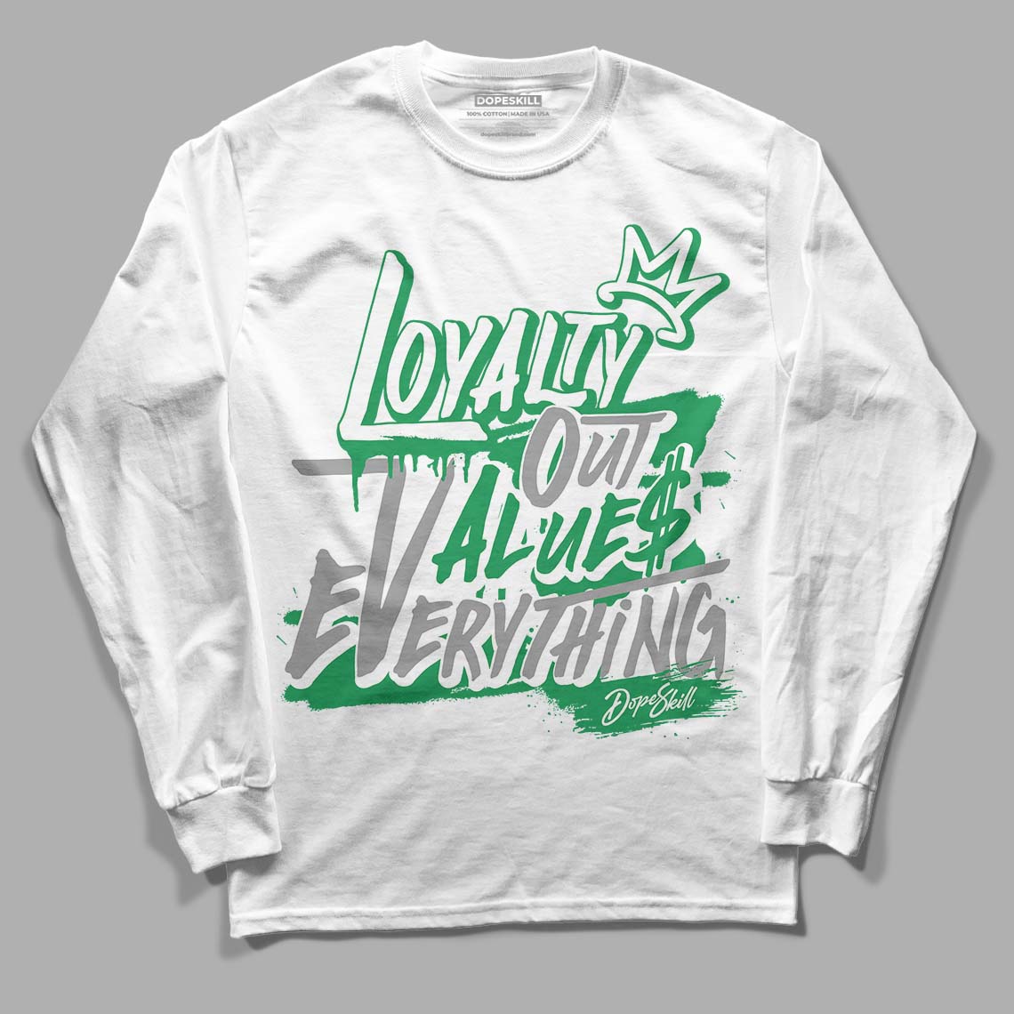  Jordan 3 WMNS “Lucky Green” DopeSkill Long Sleeve T-Shirt LOVE Graphic Streetwear - White