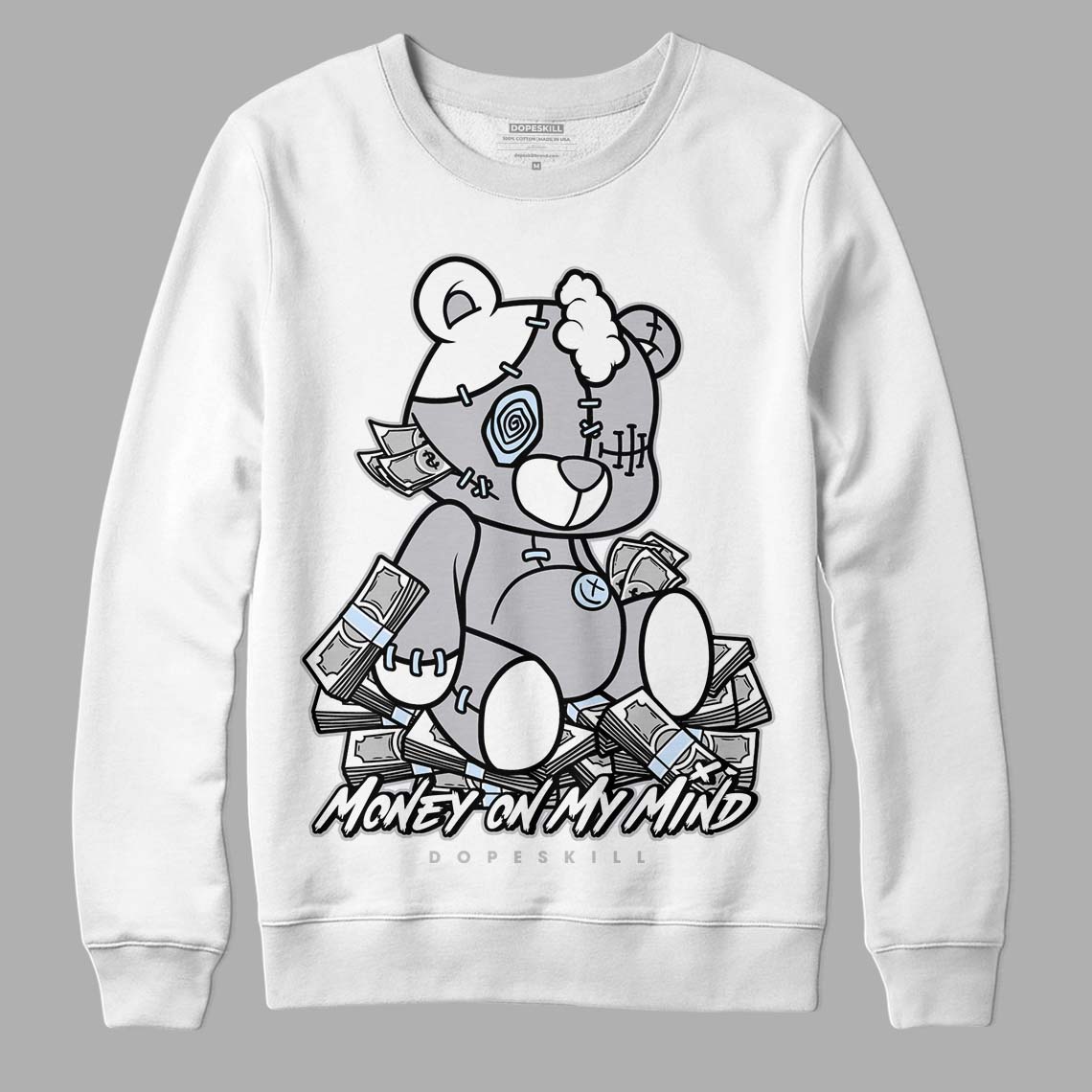 Jordan 11 Retro Low Cement Grey DopeSkill Sweatshirt MOMM Bear Graphic Streetwear - White