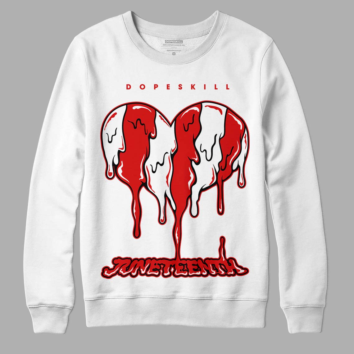 Jordan 12 Retro ‘Gym Red’ DopeSkill Sweatshirt Juneteenth Heart Graphic Streetwear - White 