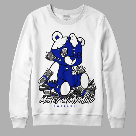 Racer Blue White Dunk Low DopeSkill Sweatshirt MOMM Bear Graphic - White 