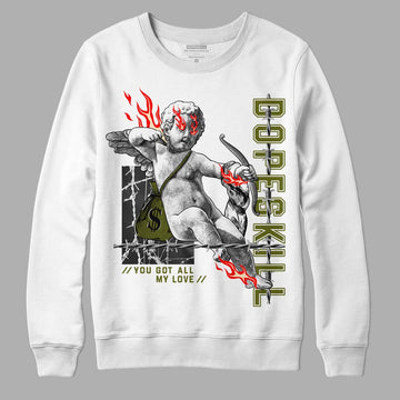 Travis Scott x Jordan 1 Low OG “Olive” DopeSkill Sweatshirt You Got All My Love Graphic Streetwear - White