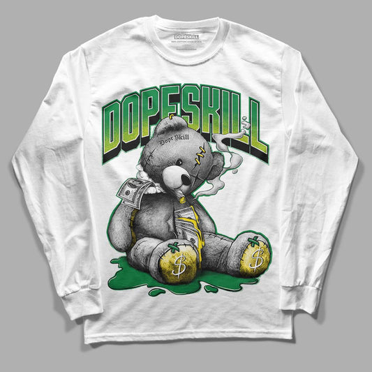 Dunk Low Reverse Brazil DopeSkill Long Sleeve T-Shirt Sick Bear Graphic - White