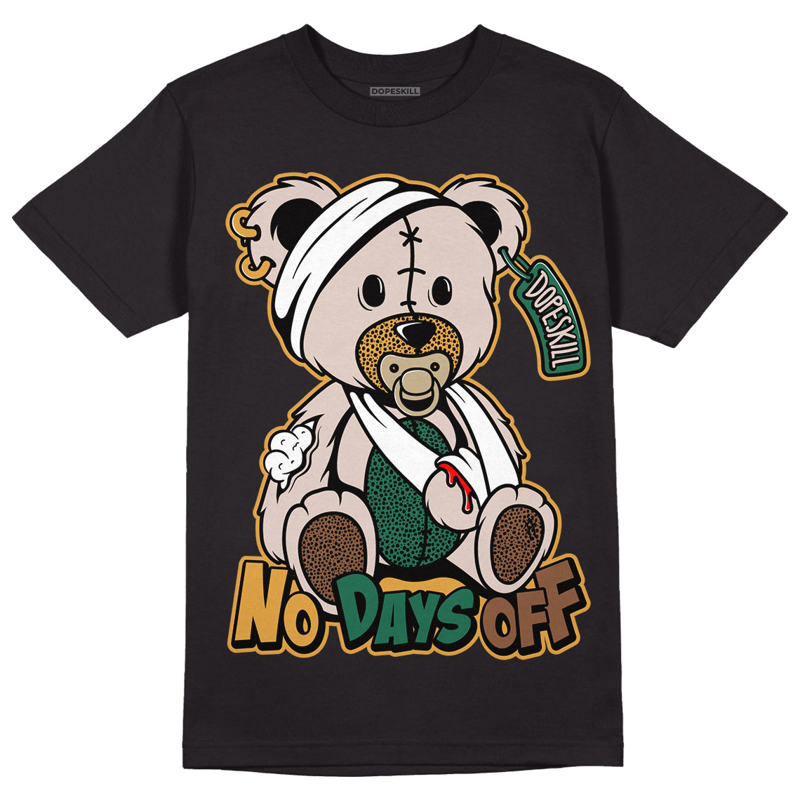 Safari Dunk Low DopeSkill T-Shirt Hurt Bear Graphic - Black