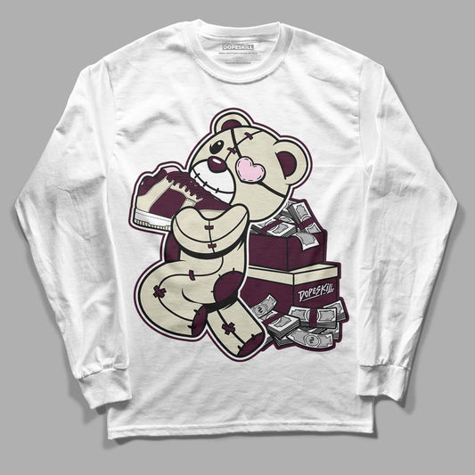 Dunk Low Night Maroon and Medium Soft Pink DopeSkill Long Sleeve T-Shirt Bear Steals Sneaker Graphic Streetwear - White 