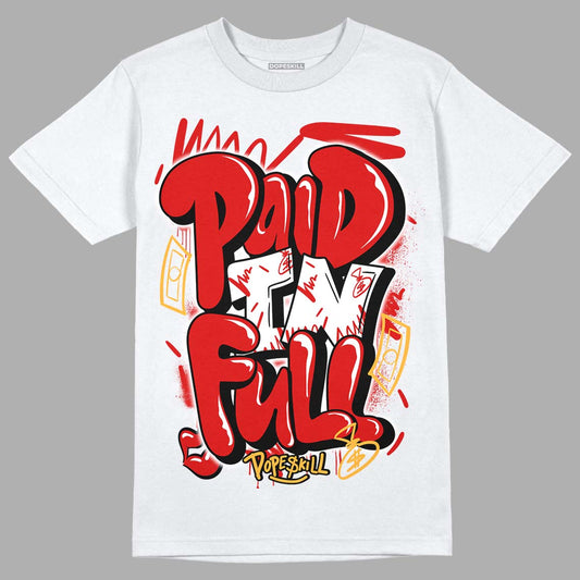 Dunk Low Gym Red DopeSkill T-Shirt New Paid In Full Graphic - White 