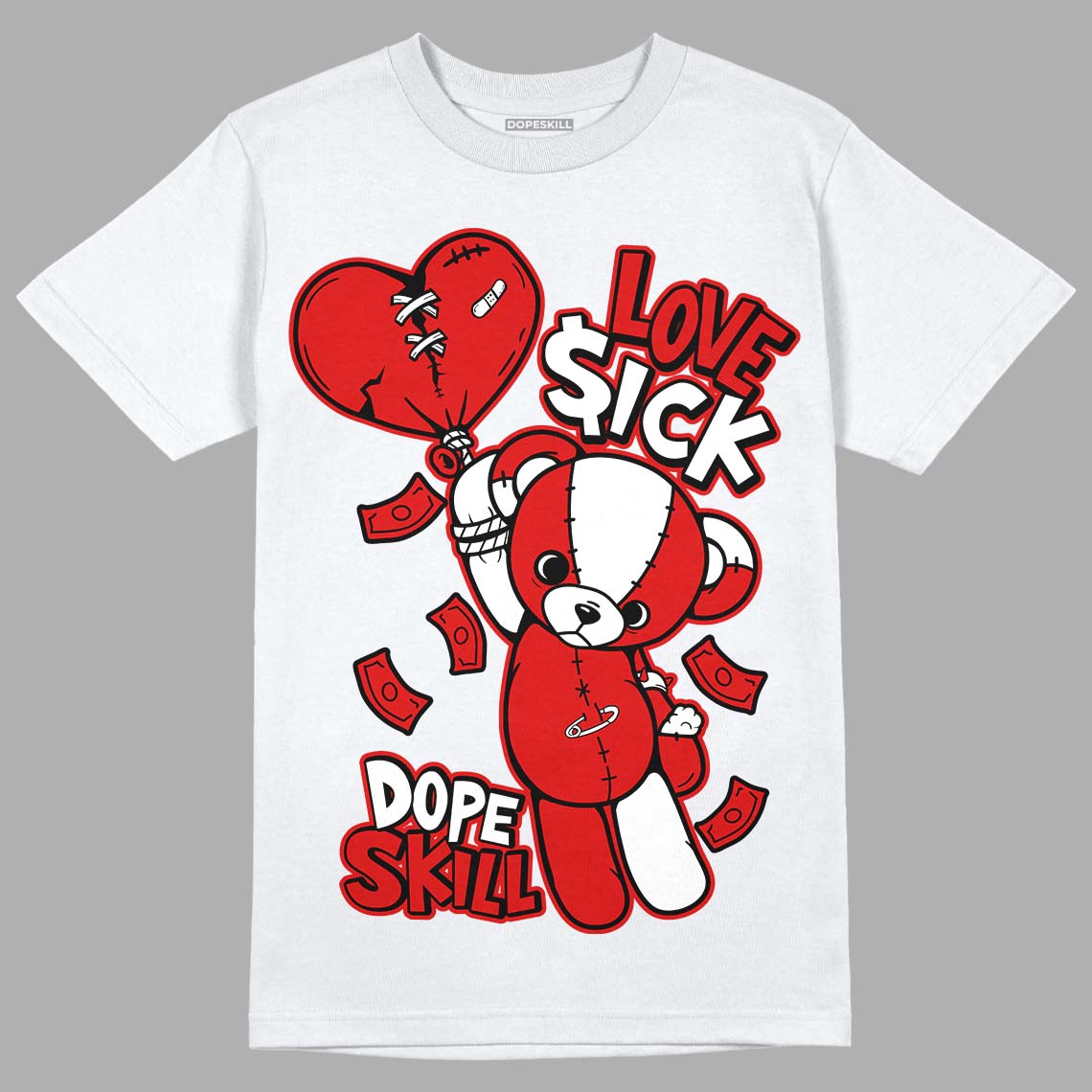 Jordan 12 Retro ‘Gym Red’  DopeSkill T-Shirt Love Sick Graphic Streetwear  - White