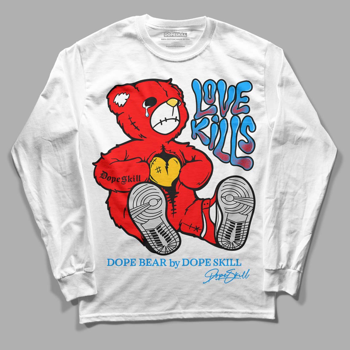 Fruity Pebbles Dunks DopeSkill Long Sleeve T-Shirt Love Kills Graphic - White