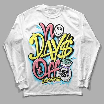 Candy Easter Dunk Low DopeSkill Long Sleeve T-Shirt No Days Off Graphic - White 