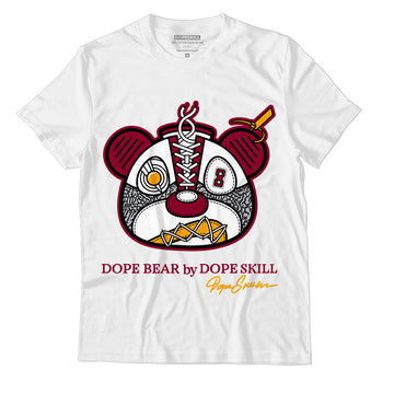 AJ 3 Cardinal Red DopeSkill T-Shirt Sneaker Bear Head Graphic