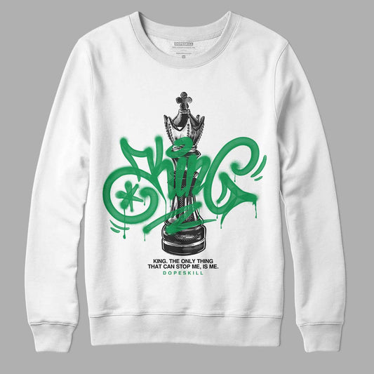 Jordan 1 Low Lucky Green DopeSkill Sweatshirt King Chess Graphic Streetwear - White