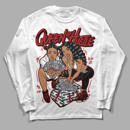 Jordan 13 Retro Playoffs DopeSkill Long Sleeve T-Shirt Queen Of Hustle Graphic Streetwear - White