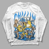 SB Dunk Low Homer DopeSkill Long Sleeve T-Shirt Chillin Graphic - White