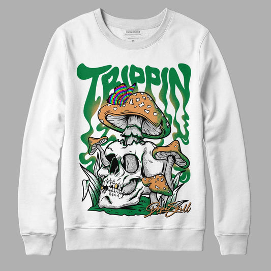 Nike SB x Jordan 4 “Pine Green” DopeSkill Sweatshirt Trippin Graphic Streetwear - White