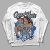 True Blue 1s DopeSkill Long Sleeve T-Shirt Queen Of Hustle Graphic - White