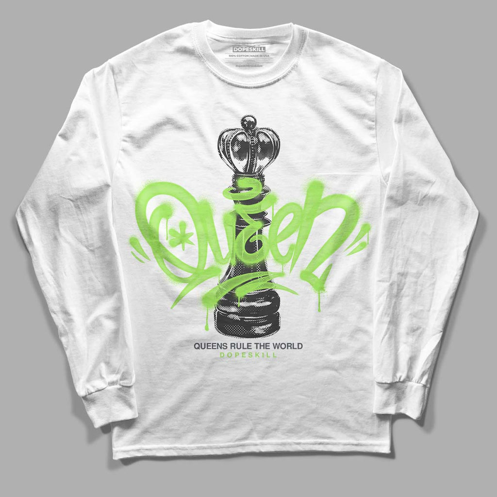 Jordan 5 Green Bean DopeSkill Long Sleeve T-Shirt Queen Chess Graphic Streetwear - White