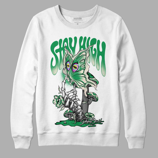 Jordan 2 Retro Lucky Green DopeSkill Sweatshirt Stay High Graphic Streetwear  - White