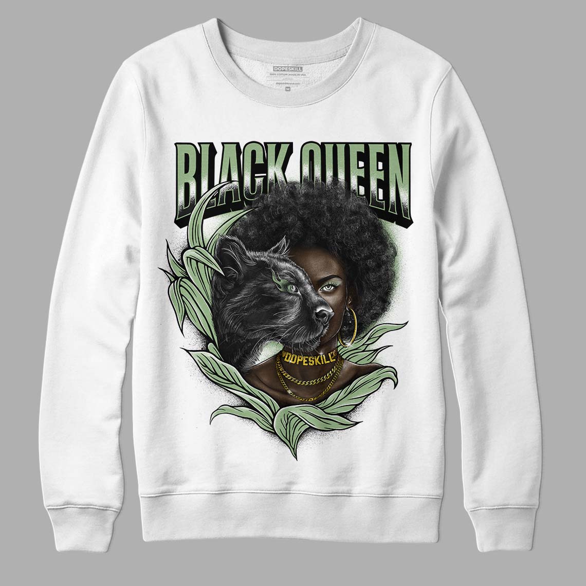 Jordan 4 Retro “Seafoam” DopeSkill Sweatshirt New Black Queen Graphic Streetwear - White 