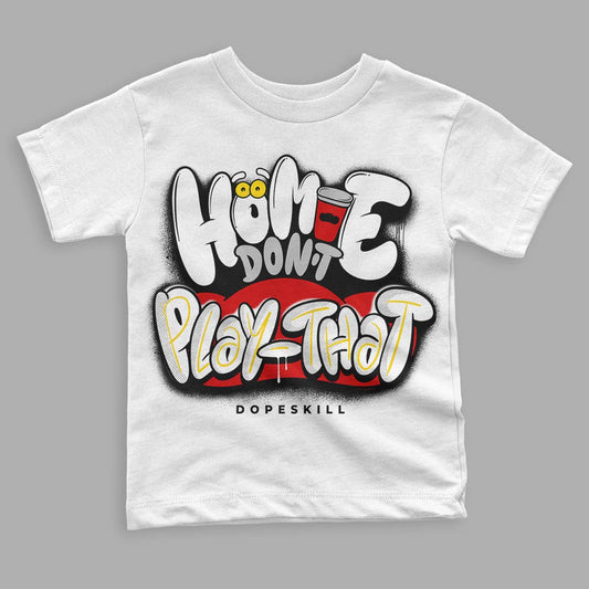 Panda White Black Dunk Low DopeSkill Toddler Kids T-shirt Homie Don't Play That Graphic - White 