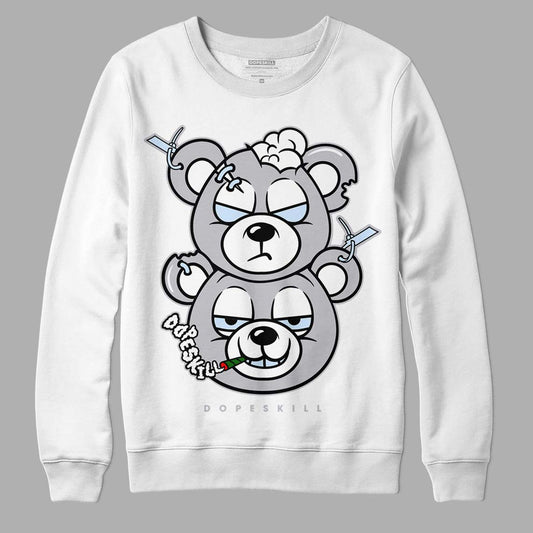 Jordan 11 Retro Low Cement Grey DopeSkill Sweatshirt New Double Bear Graphic Streetwear - White