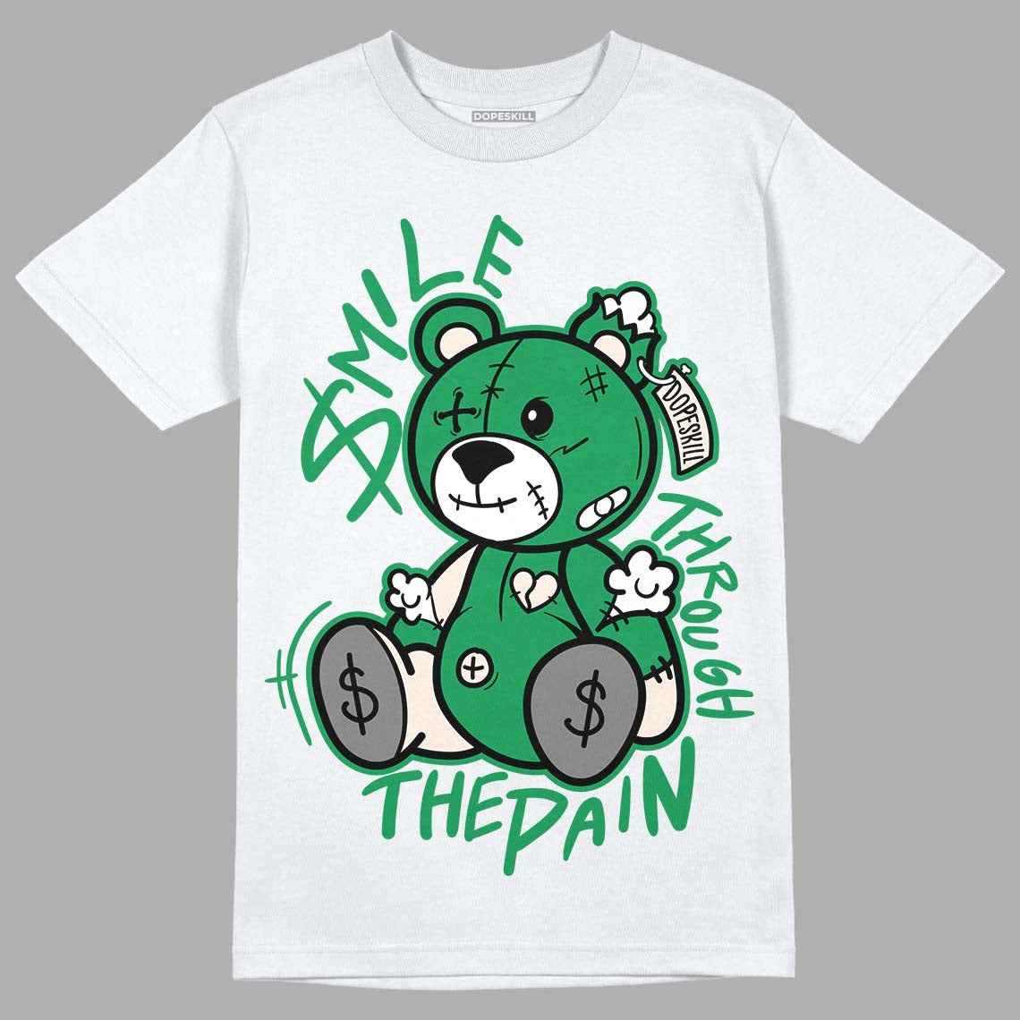 Jordan 2 Retro Lucky Green DopeSkill T-Shirt BEAN Graphic Streetwear  - White 