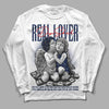 Midnight Navy 4s DopeSkill Long Sleeve T-Shirt Real Lover Graphic - White