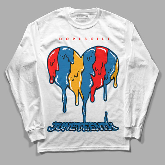 Messy Room 4S DopeSkill Long Sleeve T-Shirt Juneteenth Heart Graphic - White