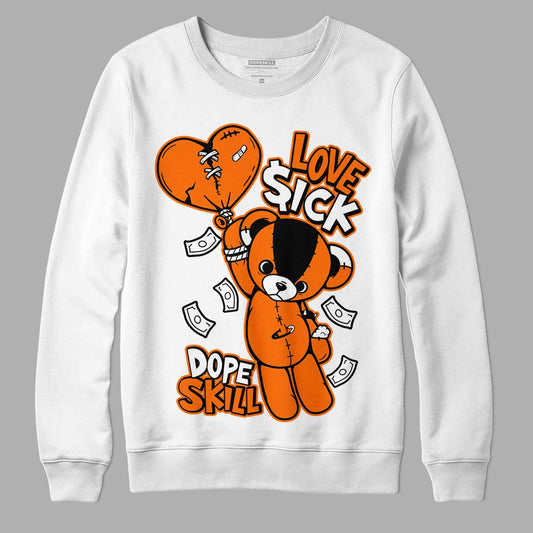 Orange Black White DopeSkill Sweatshirt Love Sick Graphic - White 